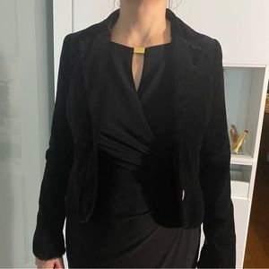 Old Navy Black Velvet Blazer With Sparkly Buttons Size XS